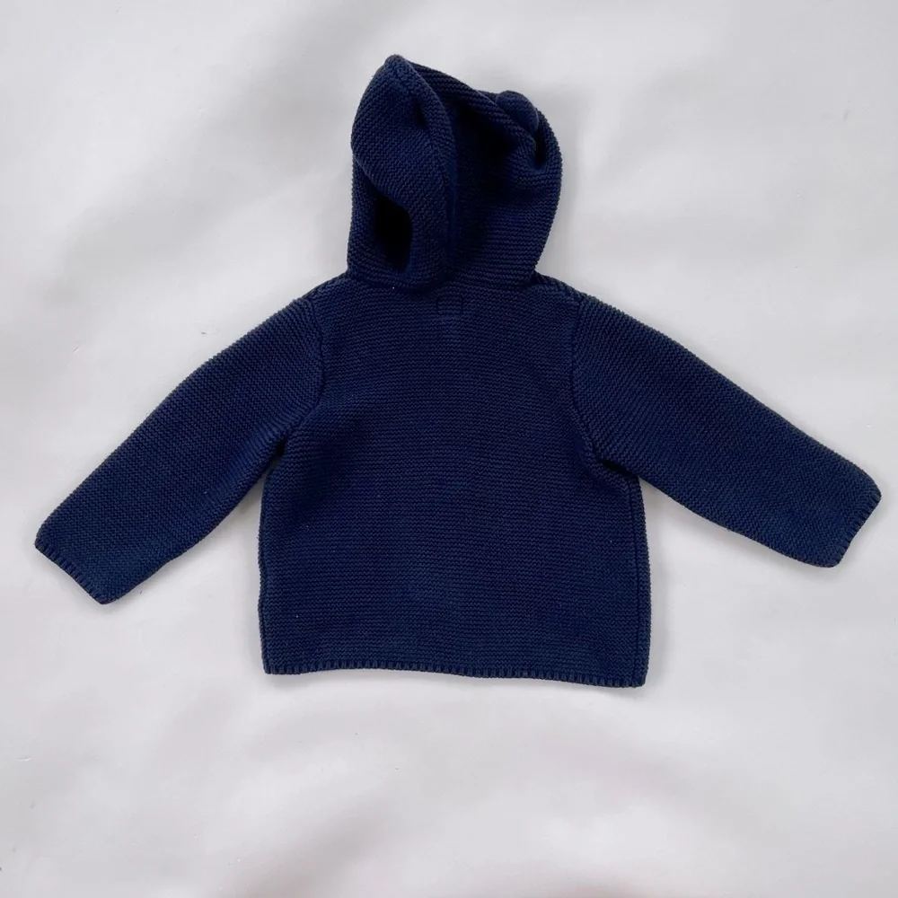 Baby GAP Navy Brannan Bear Cardigan Sweater 18-24 months UNISEX EUC